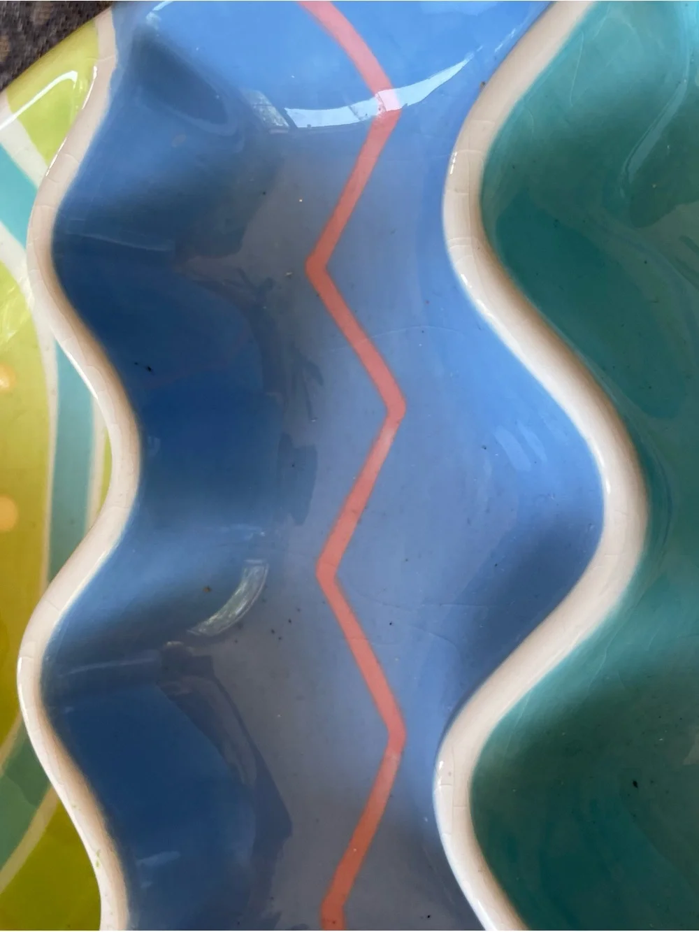 Blue & Green Decorative Ceramic Easter Egg  Dish